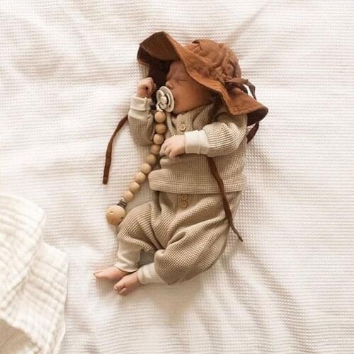 Newborn baby girl boy two pieces set long sleeve top and pant sleep suit infant clothes set