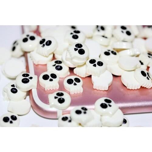 10mm Mini Flat Back Reisn Cabochon Skull Jewelry Materials For DIY Decoration