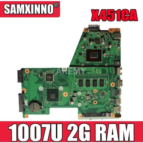 Akemy Laptop motherboard For Asus X451CA F451 F451C X451CA Mainboard REV.2.1 HM70 1007U 2G RAM GMA HD 3000