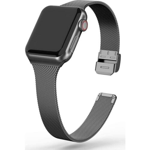Metal Band for Apple Watch 5 4 40mm 44mm Stainless Steel Narrow Small Replacement Strap for iWatch Series 3 38mm 42mm Bracelet