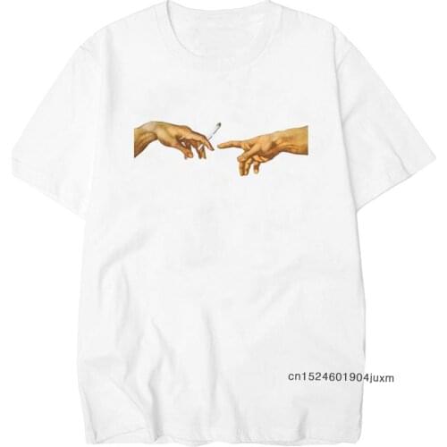 MICHELANGELO T Shirts Men Harajuku Funny Print Tshirt Men Hip Hop 100% Cotton Streetwear Tee Shirt Homme Tops