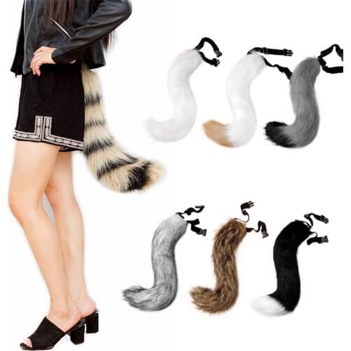 JUNBOON Faux Fur Tail for Adult/Teen Cosplay Fox Tail Halloween Party Costume