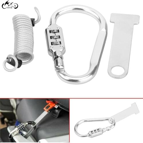 Motorcycle Chrome Helmet Security Lock T-bar Tool Spring For Harley Dyna Electra Road Glide Road King FLHR Softail Sportster 883