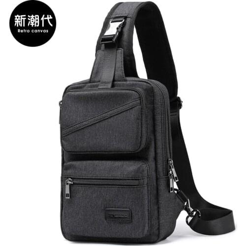 Mens Chest Bag Mens Bags Canvas Shoulder Bag Crossbody Bag Fashion Trendy Small Backpack Sports Leisure Belt Bag Sports