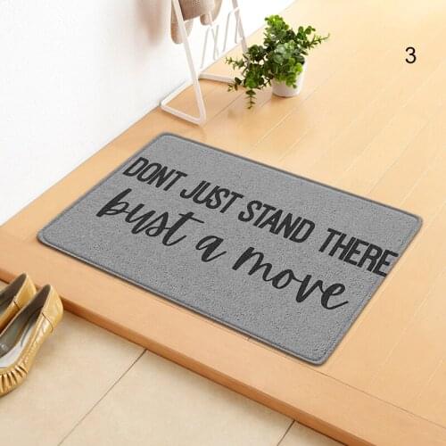 Letter Printed Doormat Multi-Purpose Absorbent Non-Slip Blanket Front Door Decoration for Kitchen Bedroom Bathroom JW
