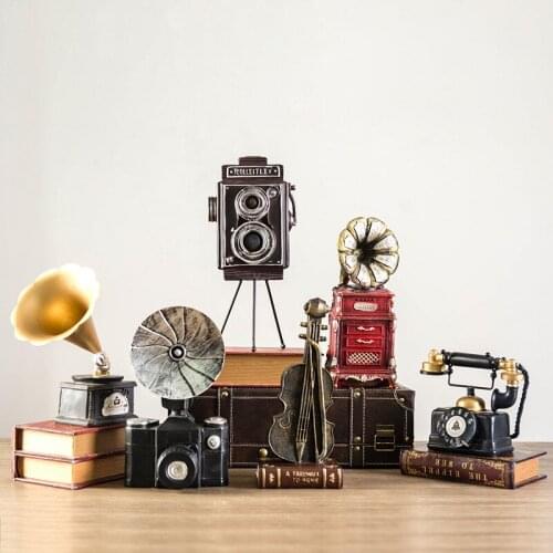 American Style Nostalgic Telephone Model Retro Bar Cafe Display Window Home Office Desktop Creative Decorations Shooting Props