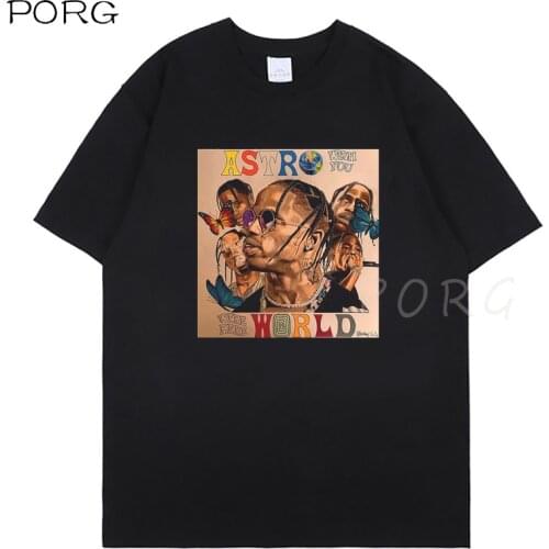New Travis Scott Graphic T Shirts Men Women High Quality Hip-hop Astroworld T-shirt Tees Oversized T Shirt