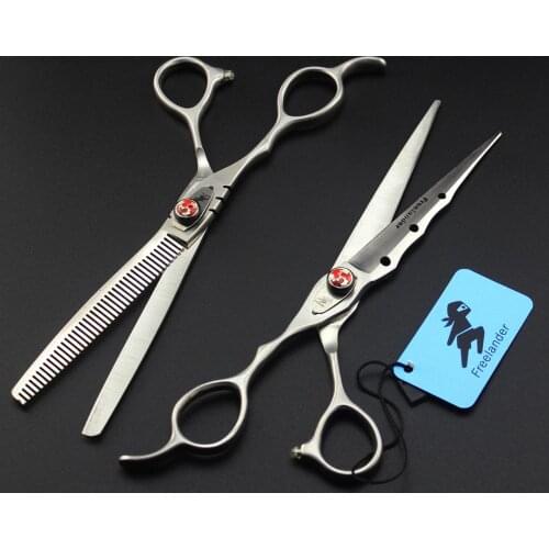 7" left handed hairdressing scissors matte left hand hair scissors for salon barber left cutting lefty thinning shears