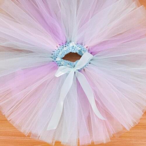 Baby Girls Pastel Rainbow Fluffy Tutu Skirt Baby First Birthday Party Costume Kids School Tulle Skirt 0-6T Cake Smash