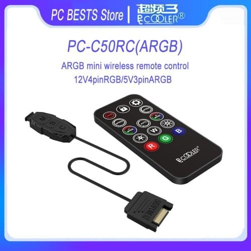 Pccooler PC-C5ORC PC-C50K 5V 3pin ARGB Wireless Remote Control 12V 4pin RGB Controller Fan switch to SATA interface