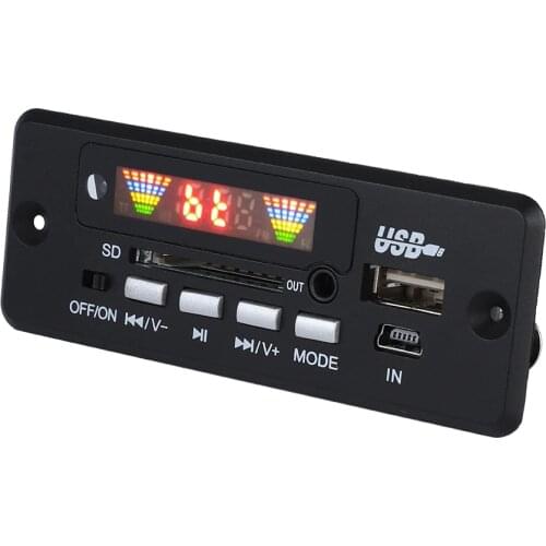 MP3 Decoder Board Car Vehicle Hands-Free Call BT Decoder Boards Black With Cable And Remote Control