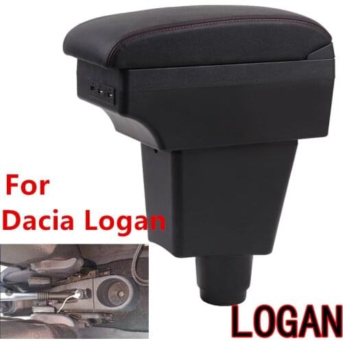 For Dacia Logan Armrest Box Logan 2 Universal Car Central Armrest Storage Box modification accessories