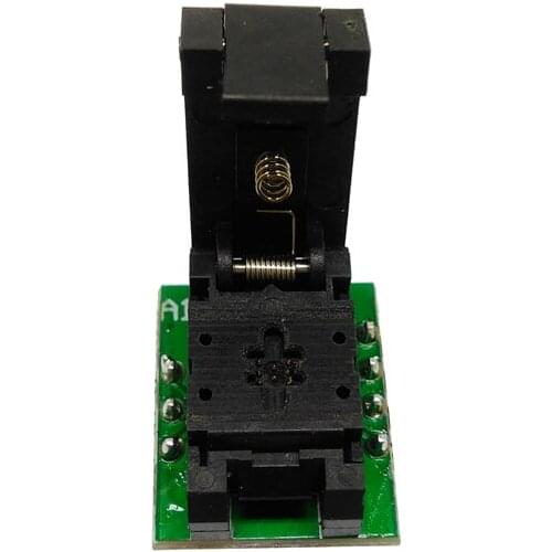 QFN6 DFN6 WSON6 Programming Socket Pogo Pin IC Test Adapter Pin Pitch 0.65mm Size 2*2 MLP6 clamshell programming ZIF adapter