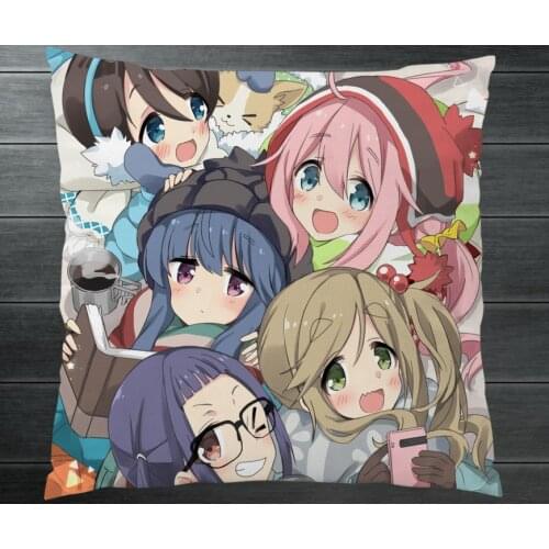 Laid-Back Camp Yuru Camp Nadeshiko Kagamihara Rin Shima Two Sides Pillowcase Fanart Pillow Cushion Case Cover Cosplay Gift P1