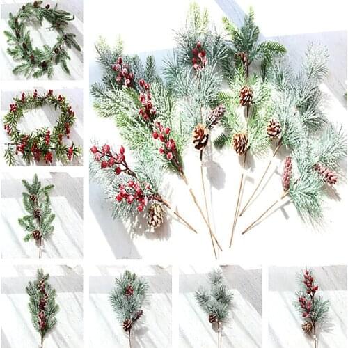 Christmas Wreath Barries Cones Artificial Vine Hanging Floral Foliage Garland Christmas Decorations for Home