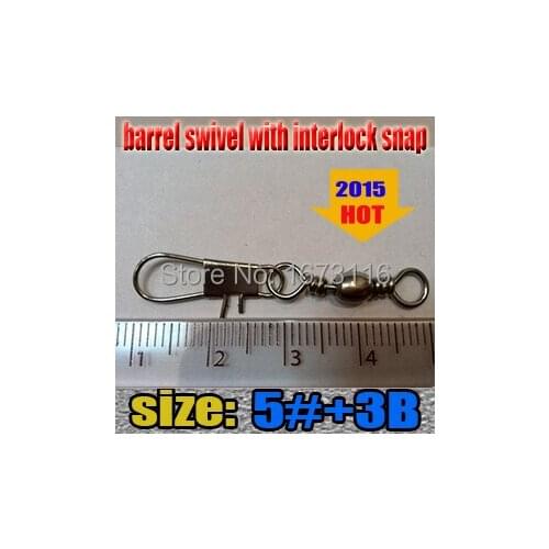 Fishing Barrel Swivel with interlock snap size:5#+3B quantily 50pcs/lot
