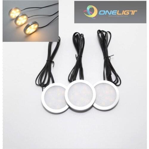 Free Shipping LED Under Cabinet Light Surface Mounted Downlight Spotlights Dimmable With RF Remote Driver 2 sets Indoor Lighting