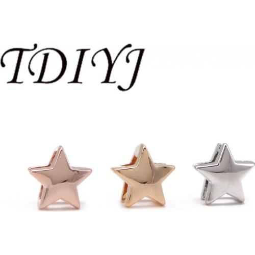 TDIYJ DIY 8MM Star Slide Charms Fit For Stainless Steel Mesh Bracelets Children Women Jewelry 12Pcs/lot