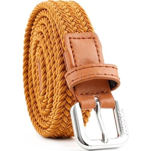 Woven Stretch Belt Braided Elastic Woven Canvas Buckle Belt High Quality Elastic Waistband Casual Jeans Belt Knitted Waist strap