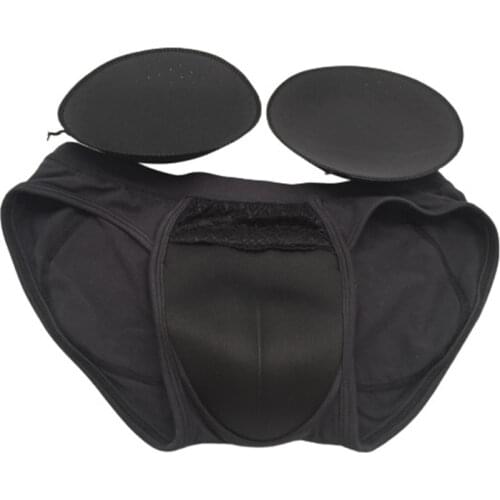Fake Vagina Panties Sponge Silicone Padded Transgender Crossdresser Vagina Panty Perfect Push Up Hips Pockets Padded Briefs