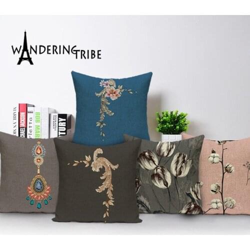 Home Decoration Flowers Throw Pillow Covers Farmhouse Room Plant Decor Floral Sofa Pillows Custom Quality Pillow Case 45 * 45
