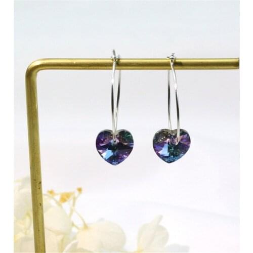 Fashion Women Heart Shape Earrings Crystal Earrings Jewelry Gifts Stud Earrings Heart Shape Decoration