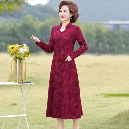 2021 Winter Fashion Vintage 5XL Plus Size Midi Dresses Autumn Casual Long Sleeve Dresses Women Elegant Bodycon Vestidos
