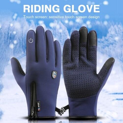 Winter Cycling Gloves Bicycle Warm Touchscreen Full Finger Gloves Waterproof Outdoor Bike Skiing Anti Slip Motorcycle Riding