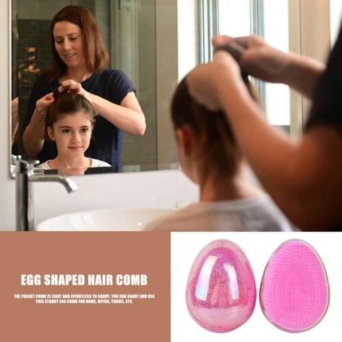 1PC Hair Brush Comb Egg Round Shape Soft Styling Tools Hair Brushes Detangling Portable Hair Grooming Combs
