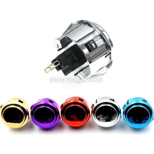 10pcs Copy SANWA OBSJ-30 Metallic Button 30mm Chrome Plated Arcade Push Button Switch For Jamma Arcade Joystick DIY Kit Parts