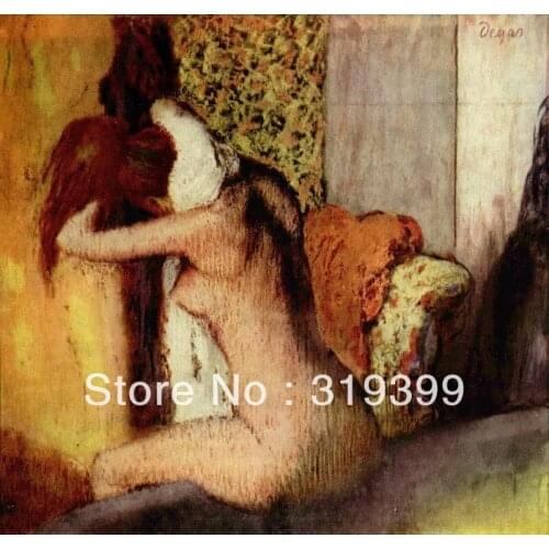 100% handmade Oil Painting Reproduction on Linen Canvas,After the Bath 7 ,Free DHL Shipping,edgar degas' oil painting