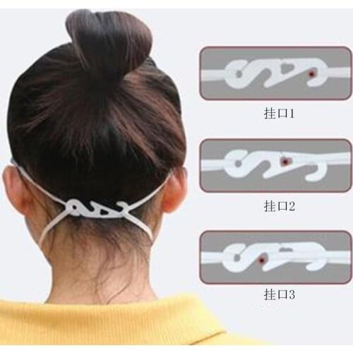 20PCS Mask Hooks Invisible Ear Artifact Ear Hooks Conversion Head-Mounted S Buckle Extension Buckle Plastic No Trace Hooks