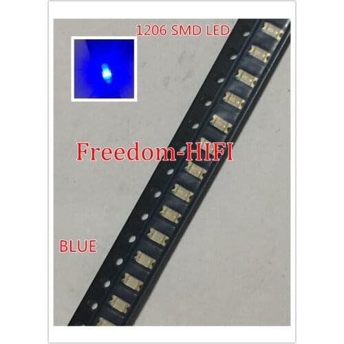 2000PCS Free Shipping 1206 Blue Led Super Bright SMD LED diodes 3.2*1.6*0.8MM 460-470NM light-emitting diodes SMD 1206 LED Blue
