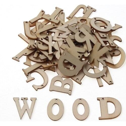 50pcs Mix Letters MDF Wood Slices Scrapbooking Crafts DIY Home Decoration Handmade Display Decor 15x20mm