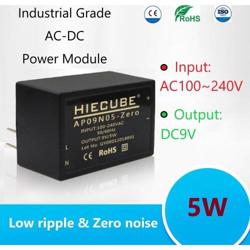 AC100-240V to DC5W 9V Step Down Isolated Stabilized Wide Voltage Supply Switch Regulated Power Module