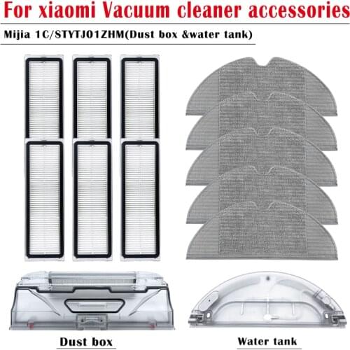 For xiaomi Mijia 1C accessories cleaning cloth HEPA Filter water tank Replacement STYTJ01ZHM Robot vacuum cleaner parts xiomi