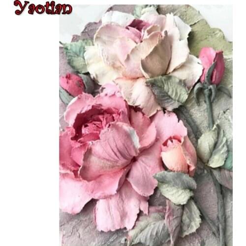 Diamond Painting "Flowers Plants" Amazing Peony Full Square Round Drill Mosaic Picture Diamond Embroidery Cross Stitch Handmade