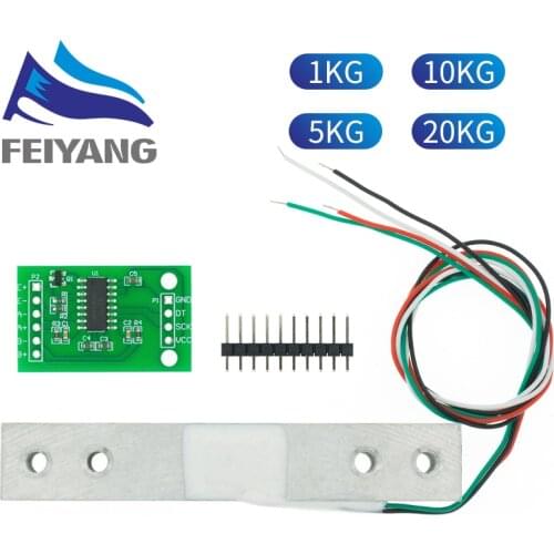 10pcs Load Cell 1KG 5KG 10KG 20KG HX711 AD Module Weight Sensor Electronic Scale Aluminum Alloy Weighing Pressure Sensor