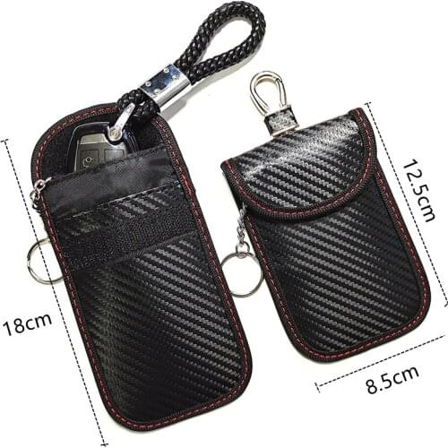 2020 new Double-Layer RFID Signal Shielding Anti-radiation Car Remote Control Key Cover Pouch