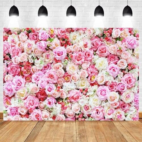 Wedding Flower Wall Birthday Background Pink Floral Photography Background Children Portrait Background For Photo Studio