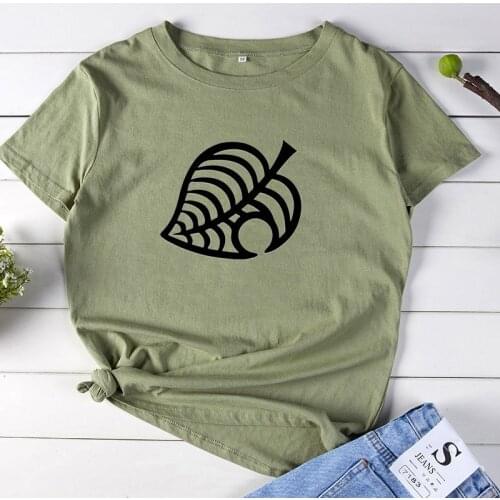 Leaves Shirt Graphic T Shirt Women Short Sleeve Cotton T Shirts Woman Black Loose T Shirt Women Top Harajuku T Shirt Femme