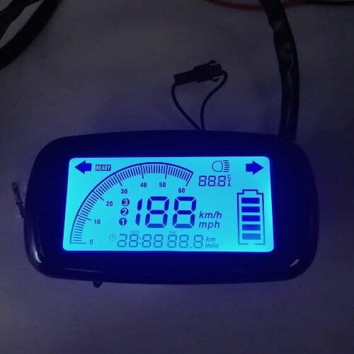 Speedometer 36v48v60v64v72v80v96v LCD display instrument electric scooter bicycle tricycle gauge speed+battery/light indicator