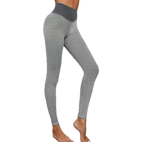Grid Tights Yoga Pants Girl Women Seamless High Waist Leggings Breathable Gym Fitness Push Up Clothing Girl Yoga Pant