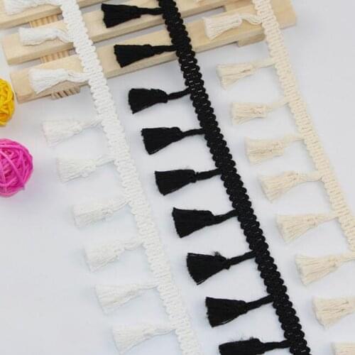 50Yards/lot 4.2cm New Arrival Cotton Tassel Lace Trim Fabric Ribbon Fringe Drop Handmade Sewing Curtains Clothes Accessories