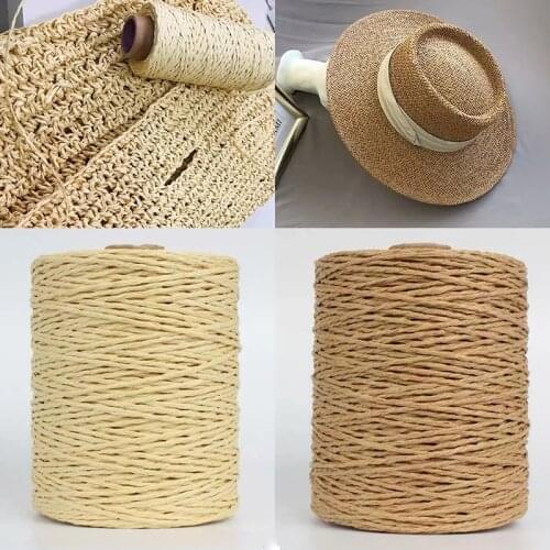 Summer Raffia Yarn Crochet Natural Paper Straw Threads Handcrafts For DIY Knitting Hat Handbag Purse Basket Rattan Material
