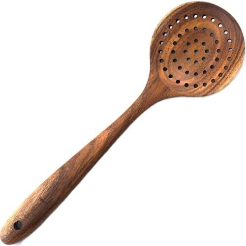 Teak Wood Spoon Long Handle Spoon Ladle Big Rice Paddle Wooden Cooking Spoon Skimmer Scoop Wooden Kitchen Utensils