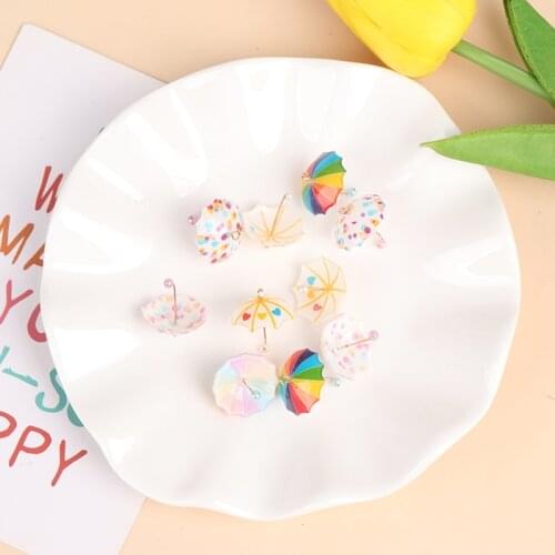 Cute 5pcs/set 1/12 Dollhouse Mini Umbrella Small Flower Umbrella Model Miniature Doll House Furniture Decor