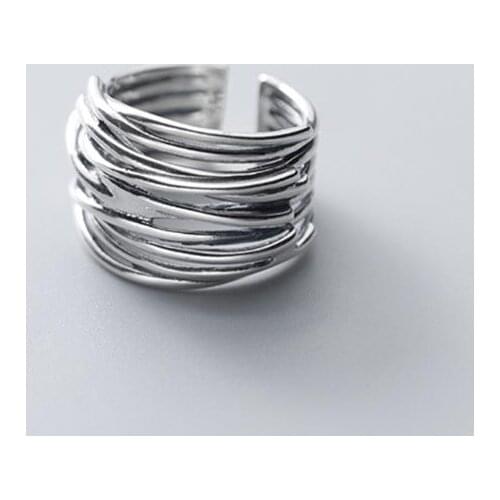 Trendy Simple Layer Lines Rings For Women Lover Engagement Wedding Open Finger Rings Punk Jewelry
