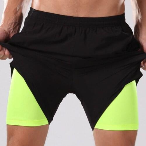 2 in 1 gym shorts for men running gym fitness compression underwear quick dry running training shorts basketball gym mens shorts