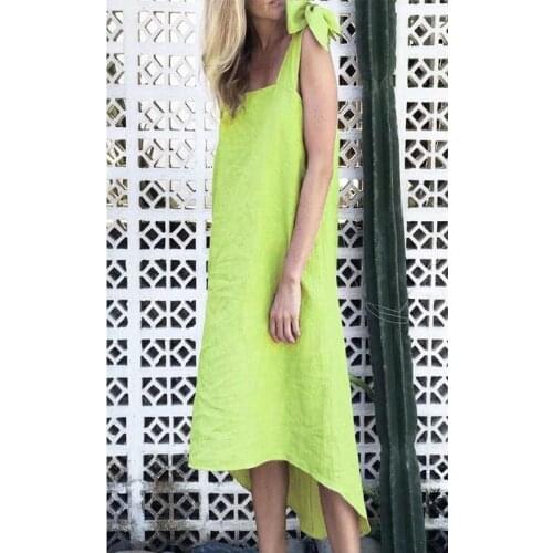 Irregular Hem Dress New Large Woven Fabric Strap Dress